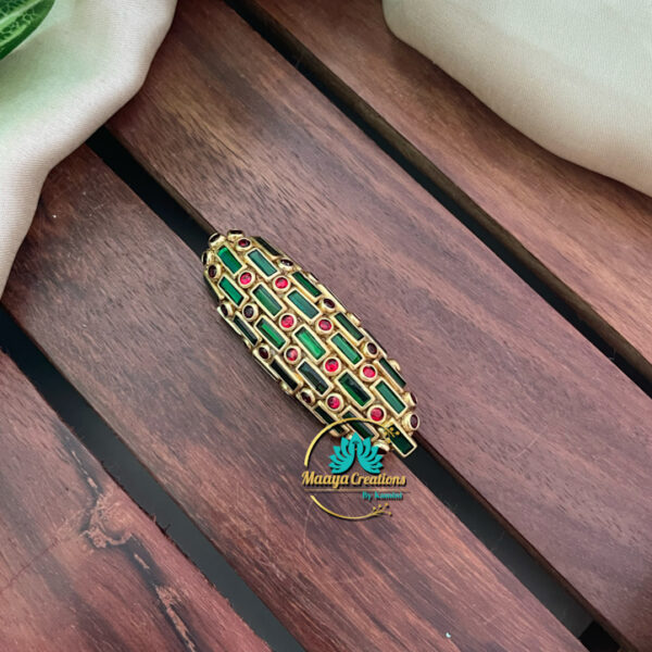 Green Kundan Saree Pin - SP38