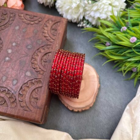 Rain Drop Glass Bangle - Red – GB40