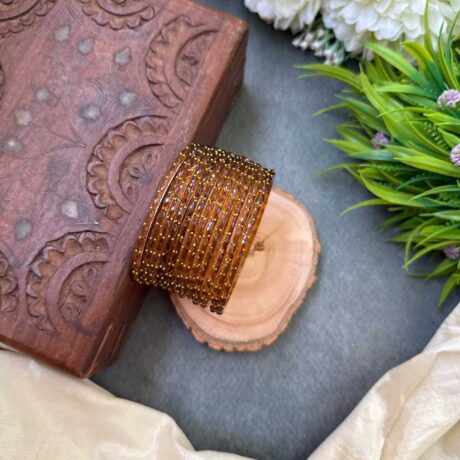 Rain Drop Glass Bangle - honey color – GB45