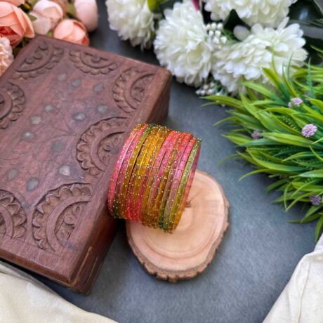 Rain Drop Glass Bangle -Light Multi – GB43