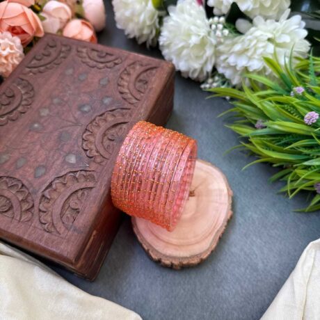 Rain Drop Glass Bangle - Baby Pink – GB38