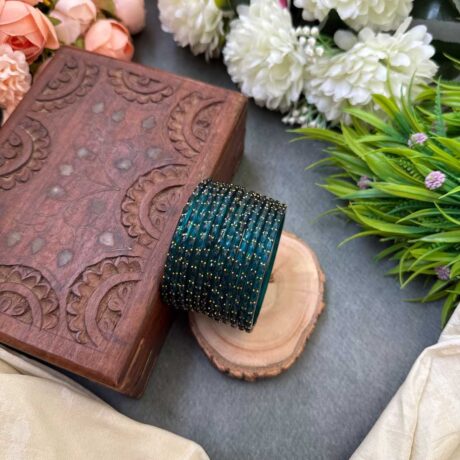 Rain Drop Glass Bangle - Peacock Green – GB37