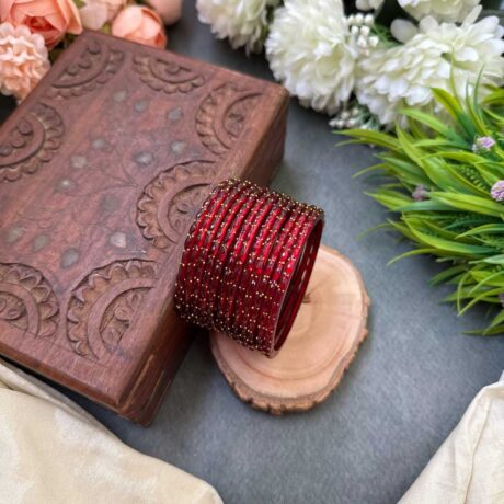 Rain Drop Glass Bangle - Maroon – GB46