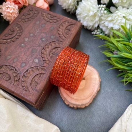 Rain Drop Glass Bangle -  Orange – GB36