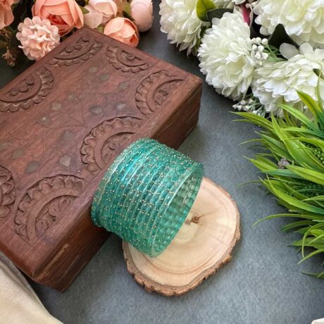 Rain Drop Glass Bangle - Aqua blue – GB28