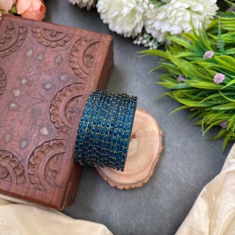 Rain Drop Copper Sulphate blue Glass Bangle – GB77
