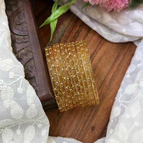 Sudar Glass bangles-Gold- GB154