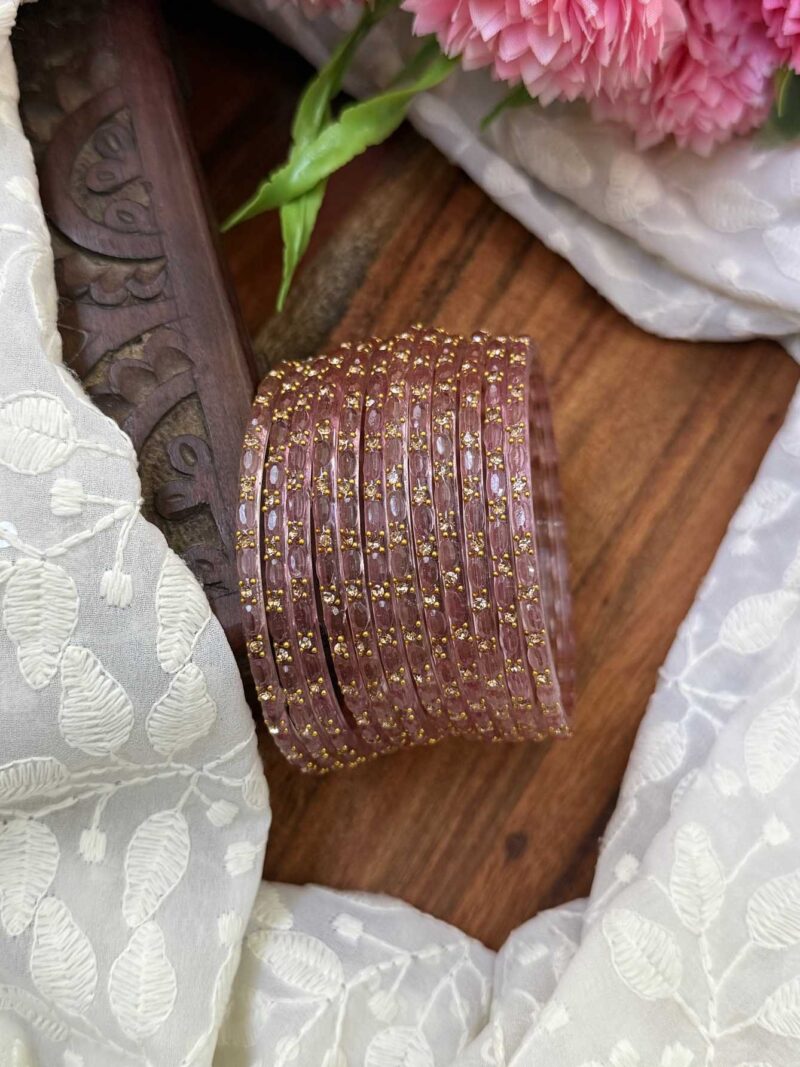 Sudar Glass bangles-baby Pink - GB157