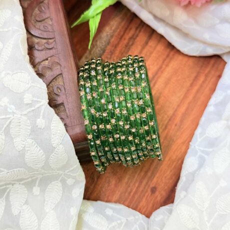Sudar Glass bangles-Green - GB158