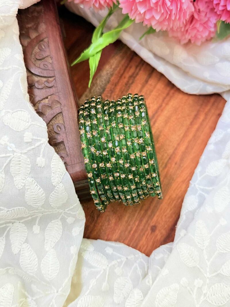 Sudar Glass bangles-Green - GB158