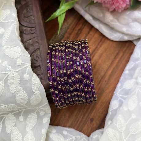 Sudar Glass bangles-Purple - GB159