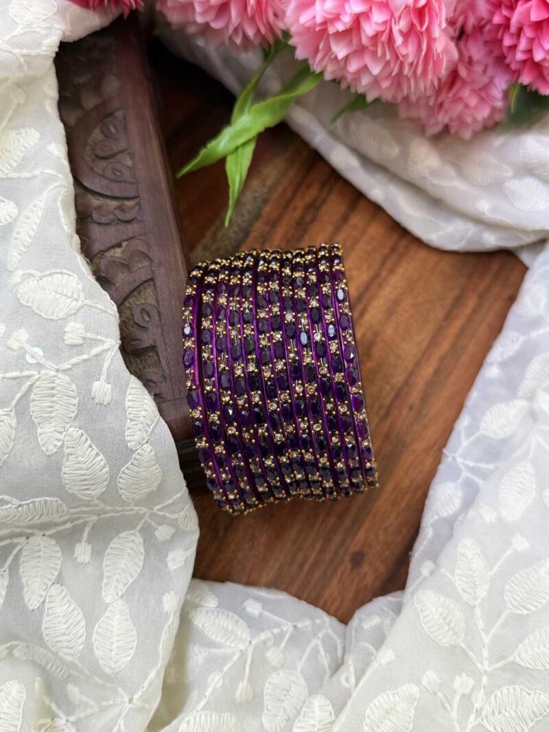 Sudar Glass bangles-Purple - GB159