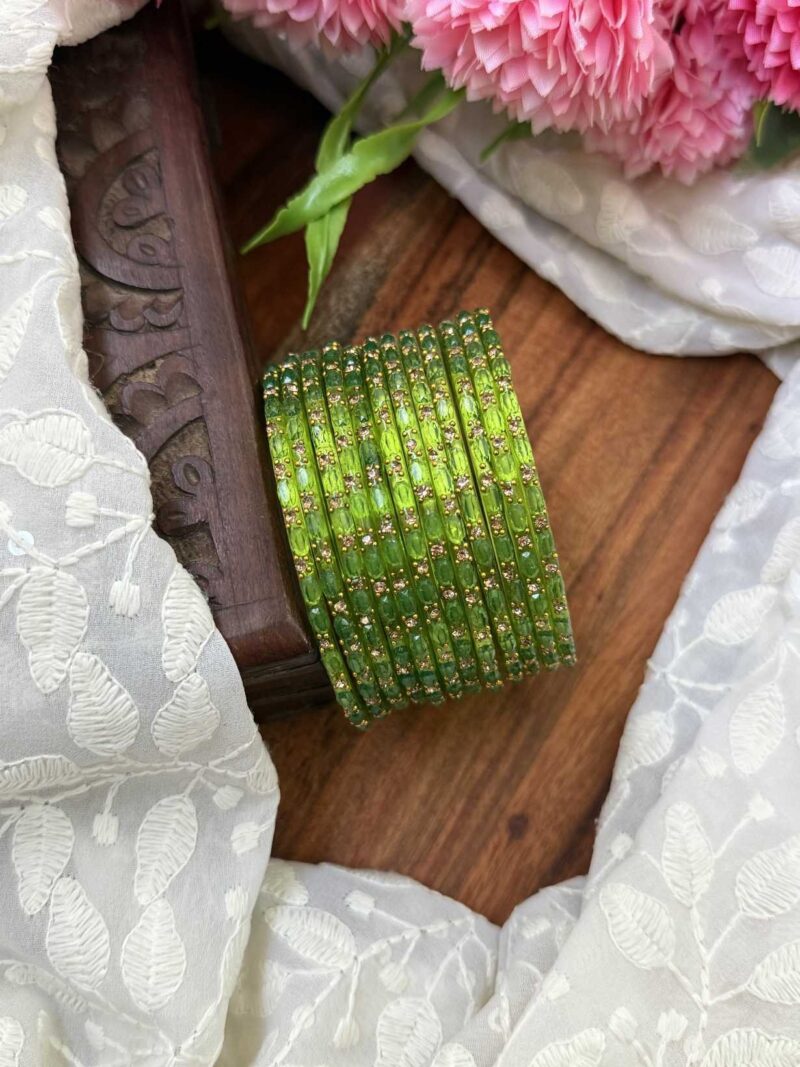 Sudar Glass bangles-Parrot Green- GB150