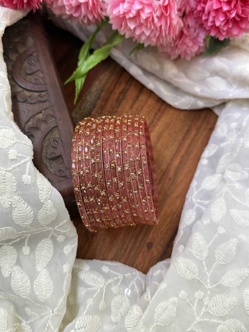 Sudar Glass bangles-Pastel Pink- GB151