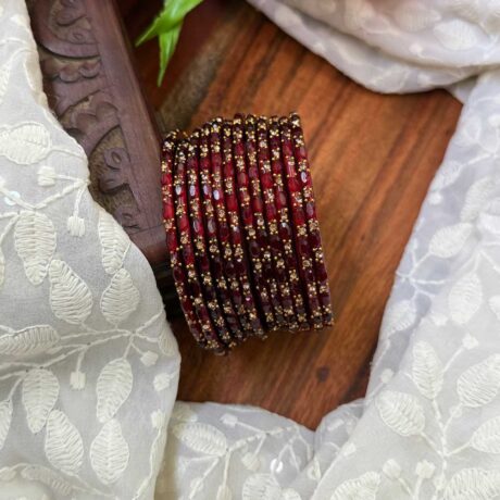 Sudar Glass bangles-Ruby Red- GB152