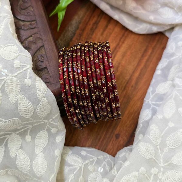 Sudar Glass bangles-Ruby Red- GB152