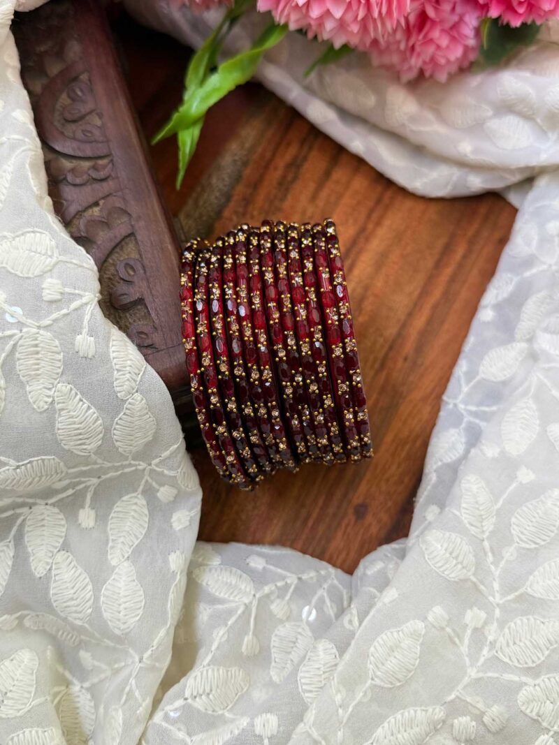 Sudar Glass bangles-Ruby Red- GB152