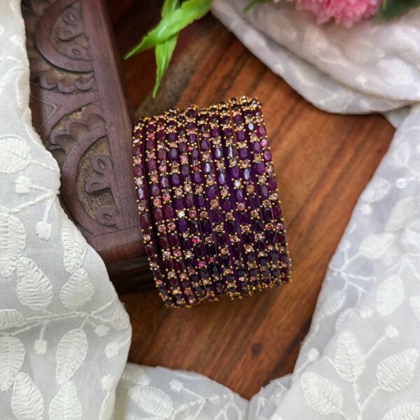 Sudar Glass bangles-Purplish pink- GB153 Maaya Creations