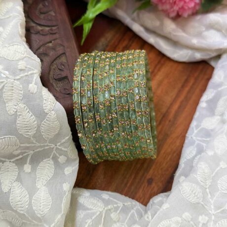 Sudar Glass bangles-Light Green- GB148