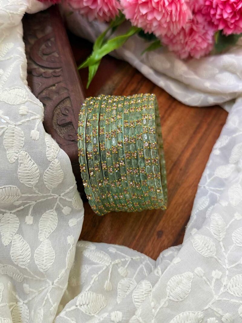 Sudar Glass bangles-Light Green- GB148