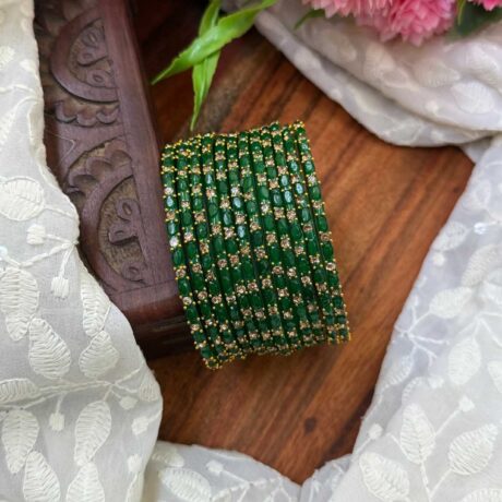 Sudar Glass bangles- Dark Green - GB143