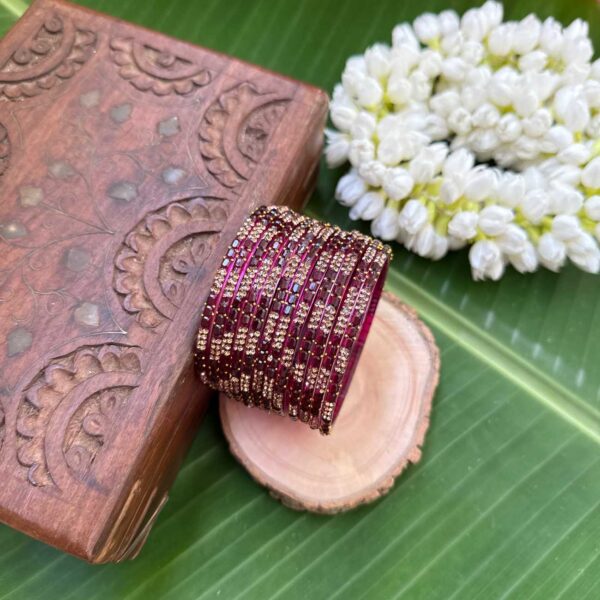 Nila Glass bangles – Wine– GB178