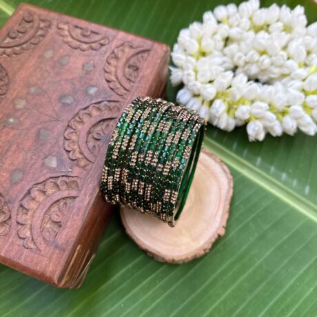 Nila Glass bangles – Dark Green – GB180
