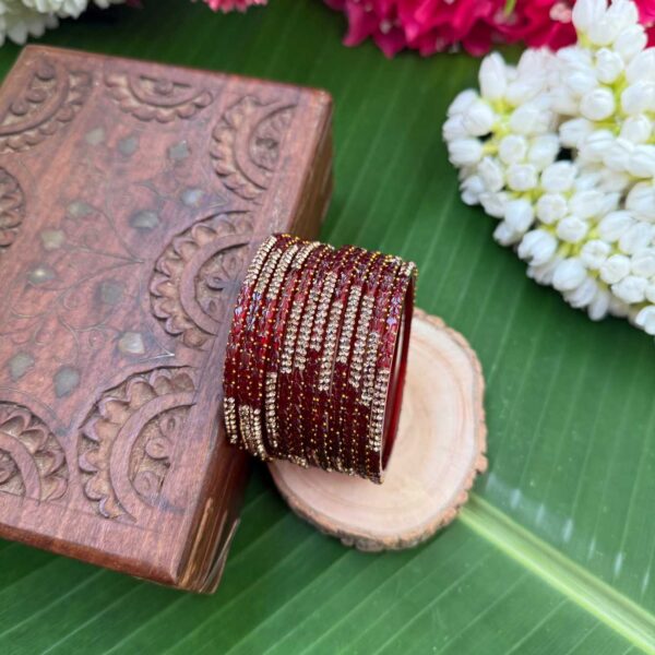 Aruvi Maroon shade  Glass bangles – GB217