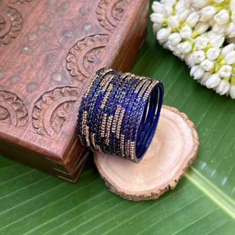 Aruvi Dark Blue shade  Glass bangles – GB219