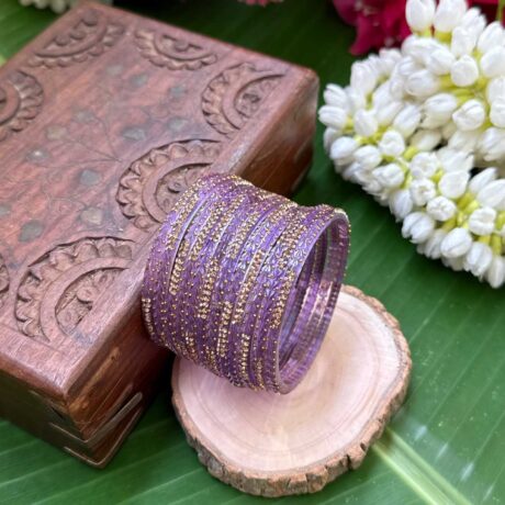 Aruvi Lavender  shade  Glass bangles – GB211