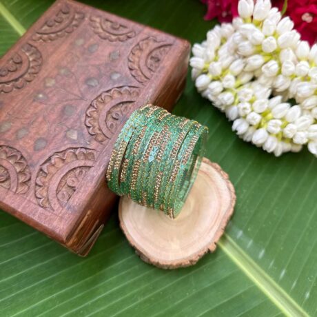 Aruvi Aqua Green  shade  Glass bangles – GB210