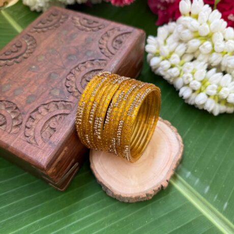 Aruvi Goldish Yellow shade  Glass bangles – GB216