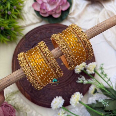 Lakshmi cham with Yellow Glass Bangle - BC340