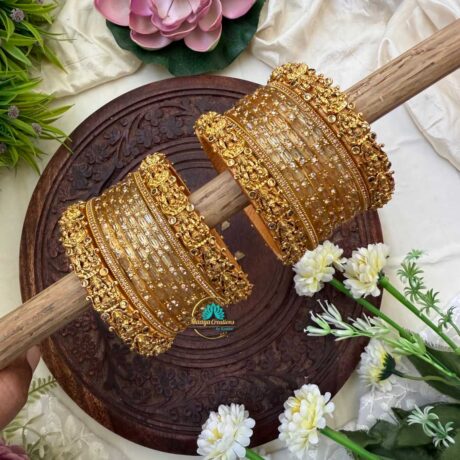 Lakshmi cham with Gold Glass Bangle - BC341