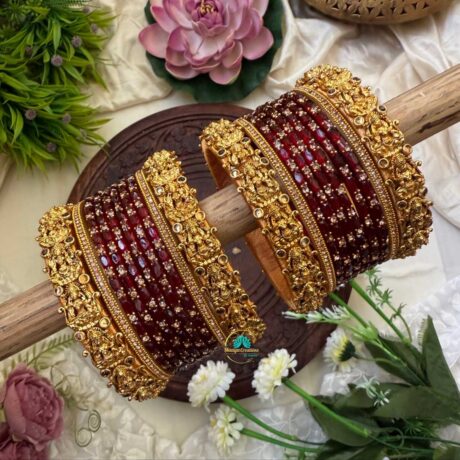 Lakshmi cham with Maroon Glass Bangle - BC344