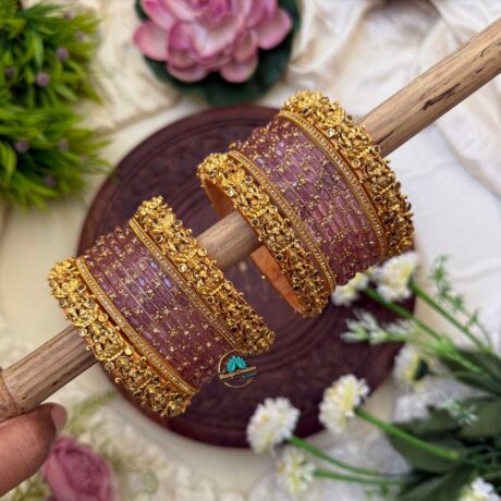 Lakshmi cham with Lavender Glass Bangle - BC346