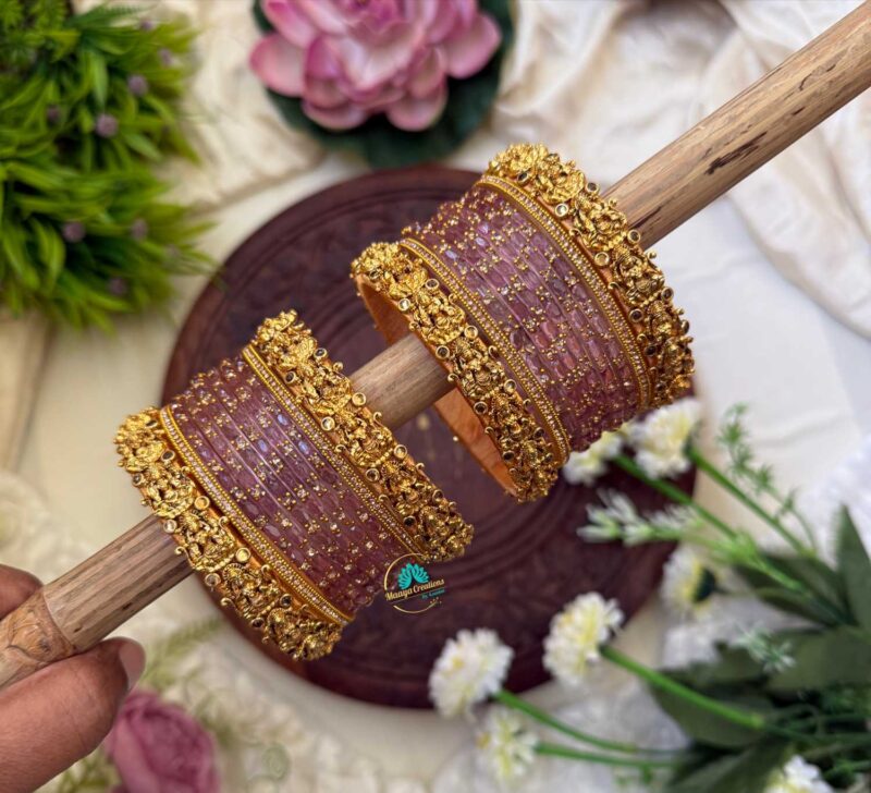 Lakshmi cham with Lavender Glass Bangle - BC346