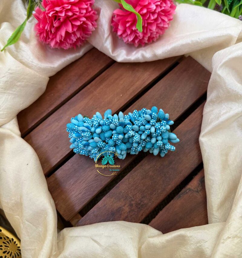Artificial Sky Blue Flower Hair Clip – J96