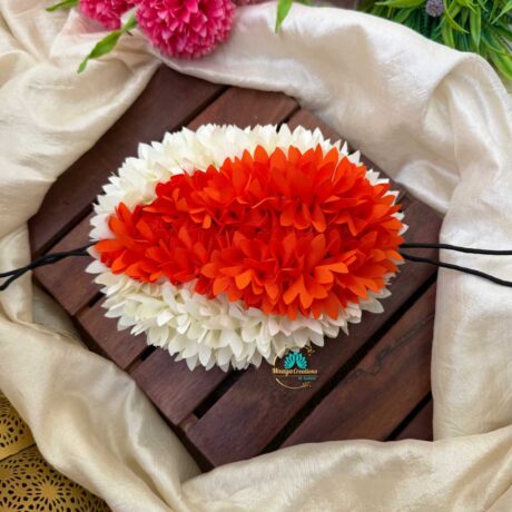 Bharatanatyam Two Colour Flower Hair Accessory – J97