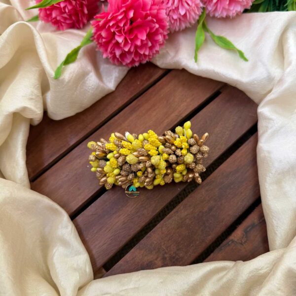 Artificial Gold & Yellow Flower Hair Clip– J106