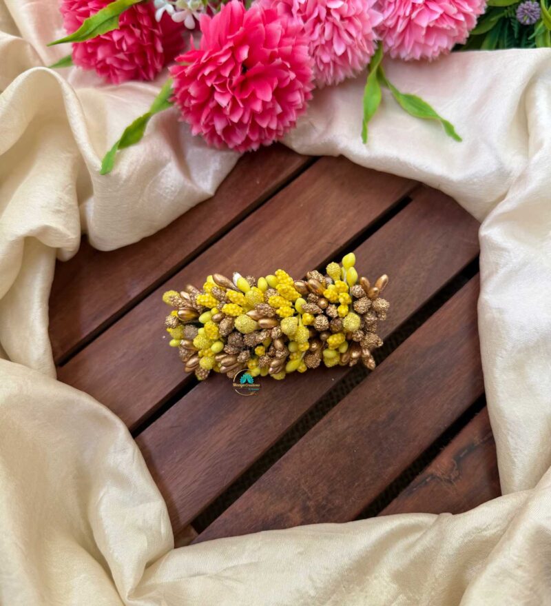 Artificial Gold & Yellow Flower Hair Clip– J106