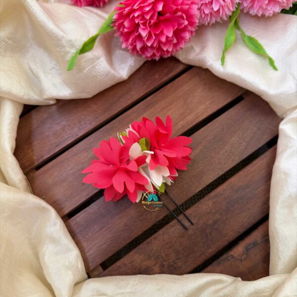Real Look alike Pastel Pink Flower U Pin – J122