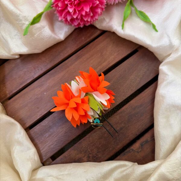 Real Look alike Orange Flower U Pin – J124