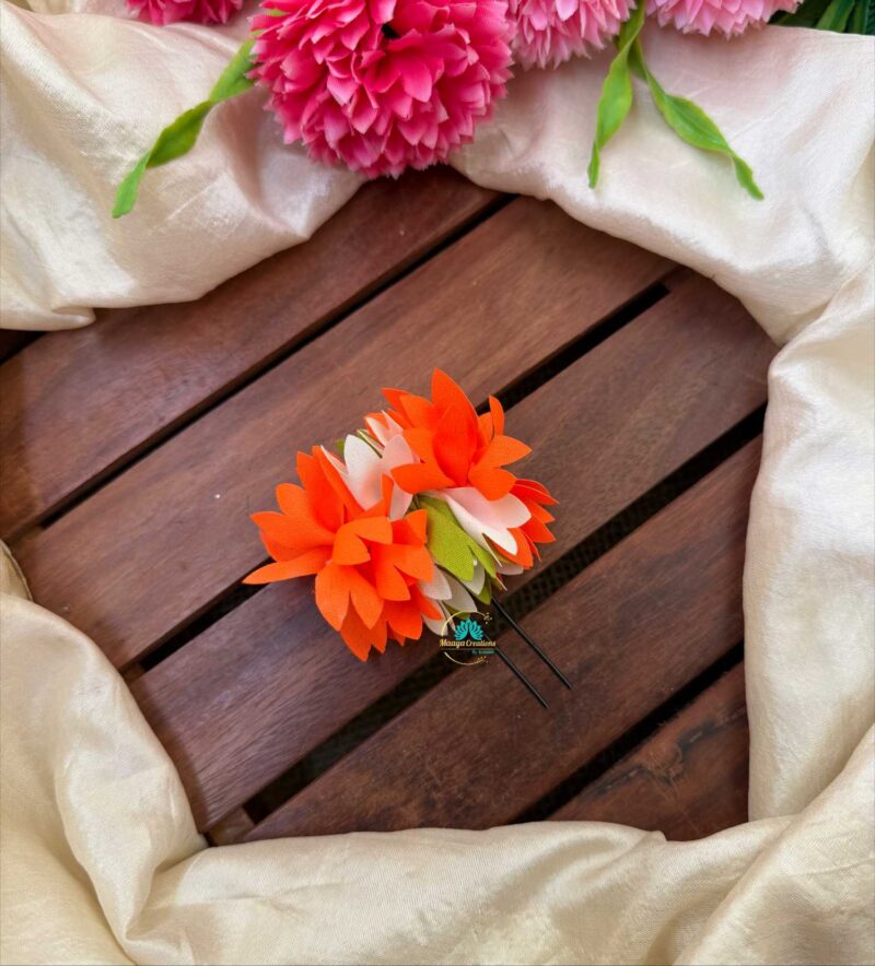 Real Look alike Orange Flower U Pin – J124