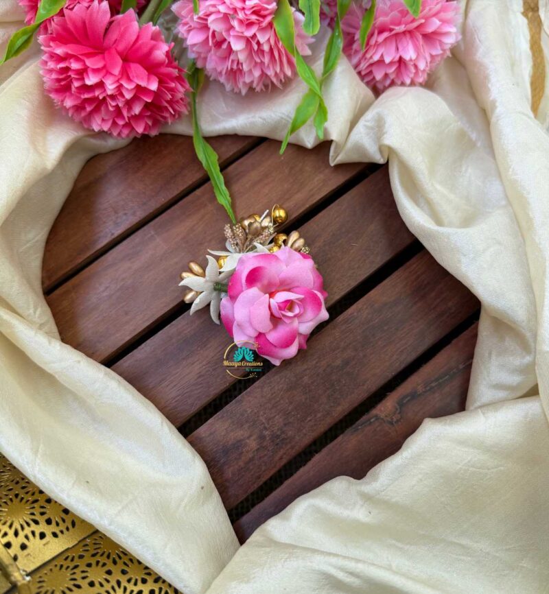 Artificial Double Shade Pink Rose Petals Hair Accessory – J127