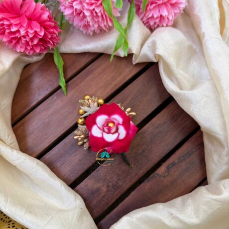 Artificial Pink & White Rose Petals Hair Accessory – J130