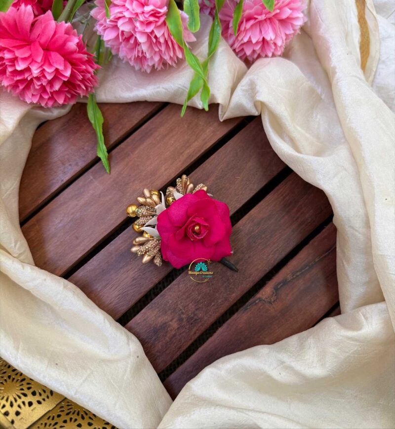 Artificial Rani Pink Rose Petals Hair Accessory – J133