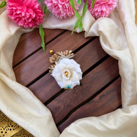 Artificial White Rose Petals Hair Accessory – J137