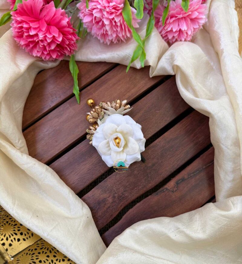 Artificial White Rose Petals Hair Accessory – J137