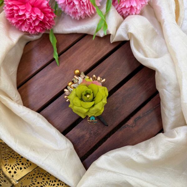 Artificial Green Rose Petals Hair Accessory – J138